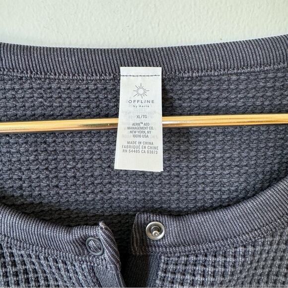 NWOT Aerie Offline Main Squeeze Charcoal Gray Seamless Thermal Crop Top XL - Picture 7 of 8